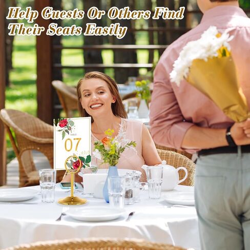 BreezeHug 12 قطعة من حاملات أرقام الطاولة، حاملات بطاقات مكان معدنية، حامل رقم طاولة ذهبي، حامل علامة قائمة الطاولة لحفلات الزفاف، مطعم، وصفة، وليمة، عيد ميلاد in Kuwait