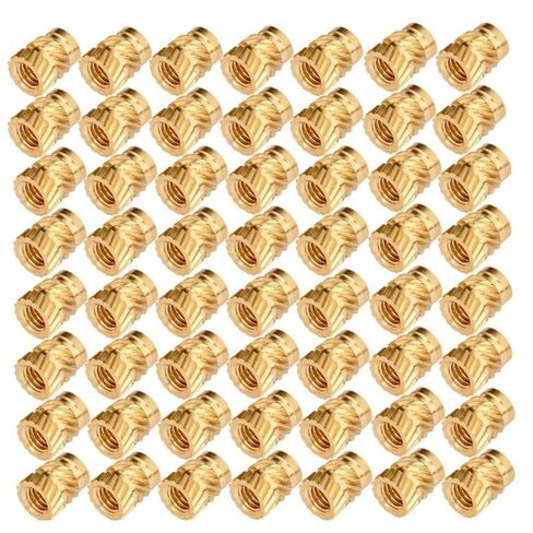 Qinlu-Washers 100Pcs M3 Thread Knurled Brass Threaded Heat Set Heat Resistant Insert Embedment Nut for 3D Printer， for Factories Repair in Saudi Arabia