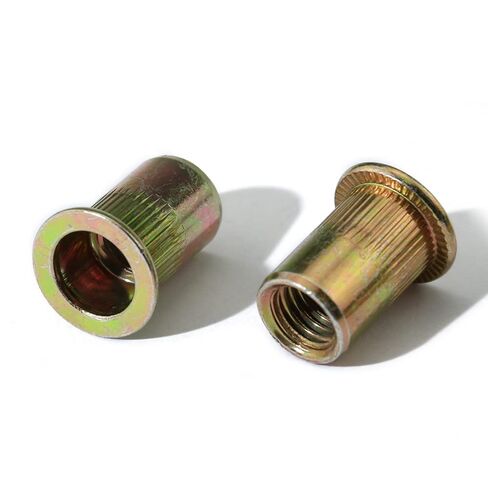 20 قطعة من غسالات Qinlu 1/4-20 * 8.9 صامولة برشام من الفولاذ الكربوني برأس مسطح ملولبة مجموعة صواميل إدراج صواميل لإصلاح المصانع in Kuwait