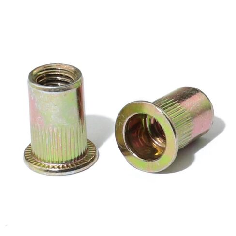 20 قطعة من غسالات Qinlu 1/4-20 * 8.9 صامولة برشام من الفولاذ الكربوني برأس مسطح ملولبة مجموعة صواميل إدراج صواميل لإصلاح المصانع in Kuwait