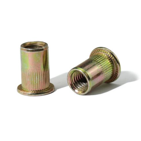 20 قطعة من غسالات Qinlu 1/4-20 * 8.9 صامولة برشام من الفولاذ الكربوني برأس مسطح ملولبة مجموعة صواميل إدراج صواميل لإصلاح المصانع in Kuwait