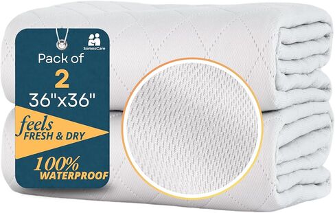 Washable Underpads 36"x36" (4 Pack) Reusable Bed Pads – Waterproof Incontinence Bed Pads Washable, Ultra Absorbent, Fast-Drying Cooling Comfort, Leakproof Bed Protection for Adults & Seniors in Saudi Arabia