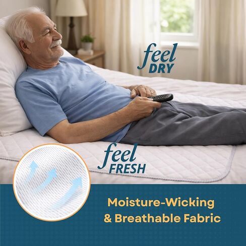 Washable Underpads 36"x36" (4 Pack) Reusable Bed Pads – Waterproof Incontinence Bed Pads Washable, Ultra Absorbent, Fast-Drying Cooling Comfort, Leakproof Bed Protection for Adults & Seniors in Saudi Arabia