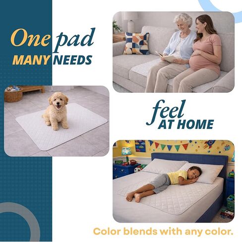 Washable Underpads 36"x36" (4 Pack) Reusable Bed Pads – Waterproof Incontinence Bed Pads Washable, Ultra Absorbent, Fast-Drying Cooling Comfort, Leakproof Bed Protection for Adults & Seniors in Saudi Arabia