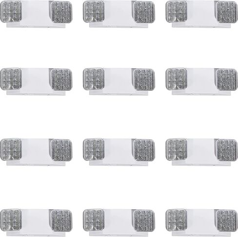 LED Emergency Lights with Battery Backup, Two Adjustable Heads Hardwired Commercial LED Exit Light, Domestic Power Outage Emergency Lighting Fixtures, AC 120/277V UL 924 Certified (12 Pack) in Kuwait