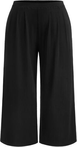 نبيذ عصير التفاح الزائد سراويل سراويل عريض الساق بالازو سراويل الخصر المرنة مع جيوب in Kuwait