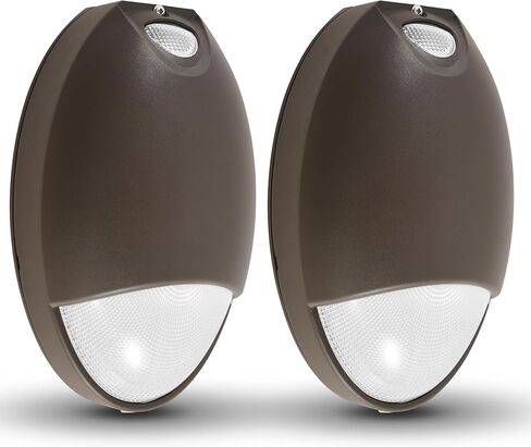 12W LED Emergency Wall Pack Light, 1320 Lumens, UL 924 Certified Commercial Wall Pack with Battery Backup, Dusk to Dawn Photocell, Self-Test Diagnostics, IP65 Wet Location, 120-277VAC in Kuwait