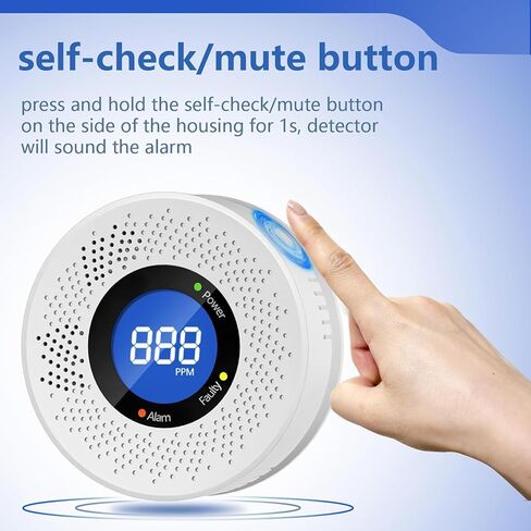 كاشفات أول أكسيد الكربون، بطارية كاشف أول أكسيد الكربون للسفر، إنذار كاشف ثاني أكسيد الكربون يعمل بالبطارية القابلة للاستبدال مع شاشة رقمية للمستودع، المطبخ، المطعم، الفندق، المرآب، 3 عبوات in Kuwait