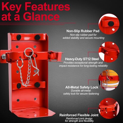 حامل طفاية حريق لطفايات الحريق 5 رطل و10 رطل، حامل فولاذي ST12 شديد التحمل للشاحنة والقارب والجراج والتركيب على الحائط، مطلي بمسحوق مقاوم للصدأ، بديل لـ Amerex 809 in Kuwait