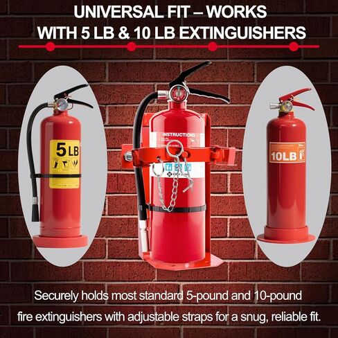 حامل طفاية حريق لطفايات الحريق 5 رطل و10 رطل، حامل فولاذي ST12 شديد التحمل للشاحنة والقارب والجراج والتركيب على الحائط، مطلي بمسحوق مقاوم للصدأ، بديل لـ Amerex 809 in Kuwait