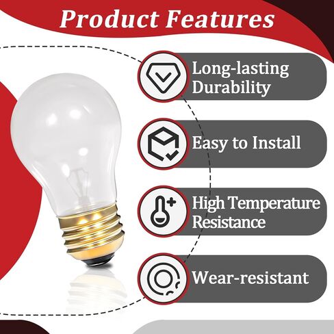 10 قطع من مصابيح الحرارة 02.30.265 المتوافقة مع جهاز تسخين الطعام Hatco، قاعدة E26 بقدرة 40 وات، لمبة المصباح الحراري لتدفئة الطعام، مقاومة لدرجة الحرارة العالية، أرقام بديلة 02.30.265.00 in Kuwait