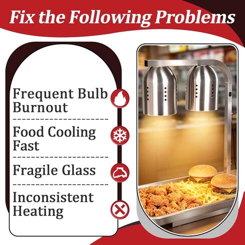 10 قطع من مصابيح الحرارة 02.30.265 المتوافقة مع جهاز تسخين الطعام Hatco، قاعدة E26 بقدرة 40 وات، لمبة المصباح الحراري لتدفئة الطعام، مقاومة لدرجة الحرارة العالية، أرقام بديلة 02.30.265.00 in Kuwait