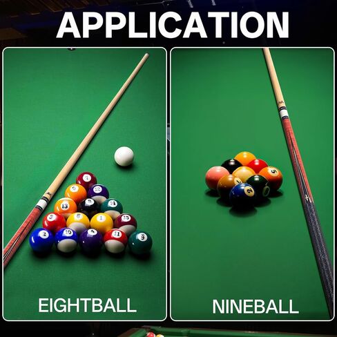 AKLOT Pool Cue Stick 58'', Top-Tier Canadian Maple Pro Billiard Cue 13mm Leather Tip, Anti-Slip Grip, 19oz Pool Stick for Adults/Beginner/Pro Player in Kuwait