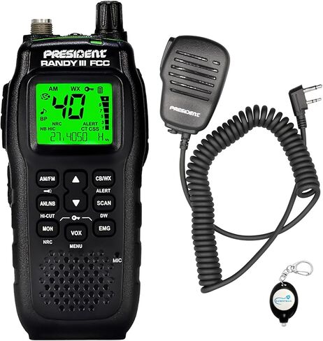 President Electronics Randy II FCC - First FCC Approved AM/FM Handheld CB Radio, Weather Radio, Portable CB Radio, Bundle with Speaker Microphone and Keychain in Saudi Arabia