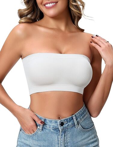 Strapless Bras for Women, Wireless Push Up Bandeau Bra, Seamless Non-Padded Tube Top Bralette in Kuwait