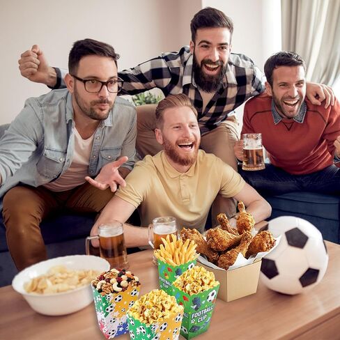 Sveikie 40-Pack Mini Disposable Popcorn Boxes, Soccer Snack Boxes, Popcorn Bags For Party,Carnival, Birthday, Movie Night Supplies,Popcorn Boxes For Party in Saudi Arabia