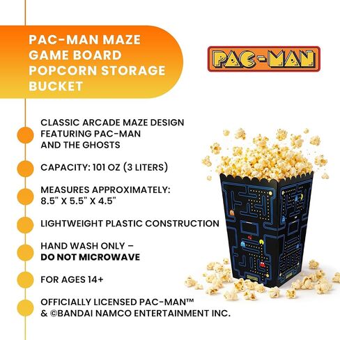 حاوية دلو الفشار مقاس 8.5 بوصة من PAC-MAN Maze | يحمل 3 لتر in Saudi Arabia