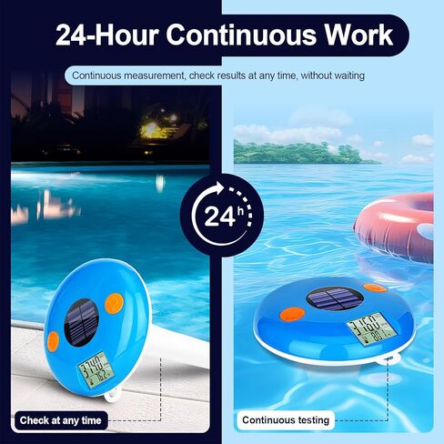 Pool Salt Tester | Floating Salinity Meter - Salt Test for Saltwater Pool, Digital Temperature Salinity Level Tester, YINMIK Pool Thermometer with Solar Rechargeable | IPX8 Waterproof in Saudi Arabia