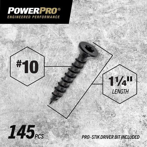 Power Pro ONE Flat Exterior Black Multi-Material Screws (#10 x 1-1/4") - 145 pc in Saudi Arabia