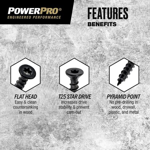Power Pro ONE Flat Exterior Black Multi-Material Screws (#10 x 1-1/4") - 145 pc in Saudi Arabia