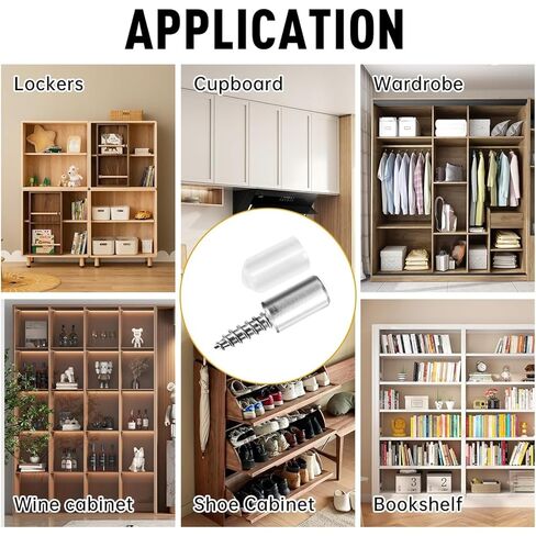 25 Pcs Shelf Pins with Non-Slip Sleeve, Self Tapping Screw Shelf Support Pegs for Kitchen & Bookcase Shelf Cabinet Furniture Closet Bracket Pegs in Saudi Arabia