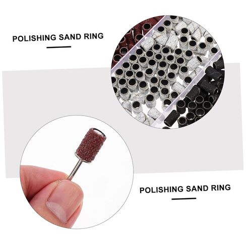 210Pcs Manicure Polishing Rings Sanding Bands for Nail Grinding Durable Polishing Heads with Box for Nail and Home Use in Saudi Arabia