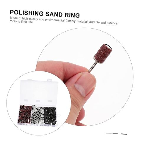 210Pcs Manicure Polishing Rings Sanding Bands for Nail Grinding Durable Polishing Heads with Box for Nail and Home Use in Saudi Arabia
