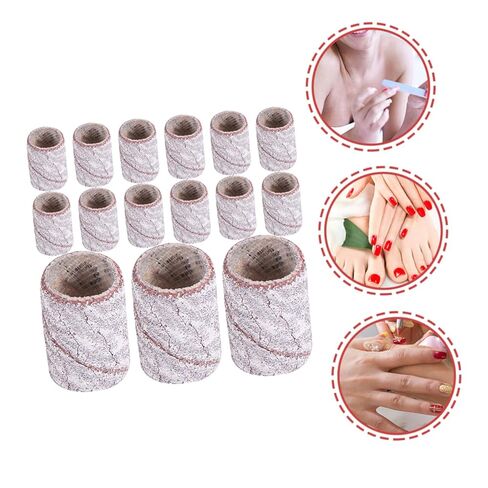 PartyKindom 200Pcs Sanding Bands for Nail Drill Fine Grit Manicure Tools with Mandrel Bits Durable Professional Nail Art Supplies for Home and Salon Use Easy Nail Polish Removal in Saudi Arabia