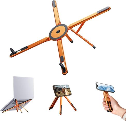 Laptop Stand for Desk, Foldable Aluminum Alloy Magnetic Notebook Riser Mount,Adjustable Height Ventilated Cooling Computer Cooling Holder,Multi-Functional Stand for Laptop,Tablet and Phone in Saudi Arabia