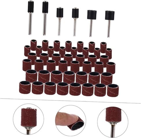 STOBOK 51pcs Elastic Sandpaper Bands Drum Mandrel Sanding Sleeve for Woodworking in Saudi Arabia