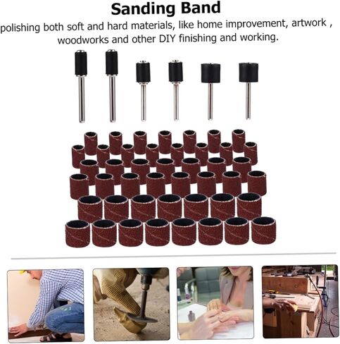 STOBOK 51pcs Elastic Sandpaper Bands Drum Mandrel Sanding Sleeve for Woodworking in Saudi Arabia
