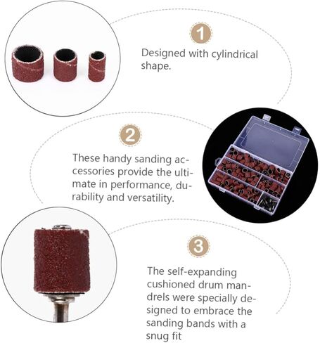 STOBOK 51pcs Elastic Sandpaper Bands Drum Mandrel Sanding Sleeve for Woodworking in Saudi Arabia