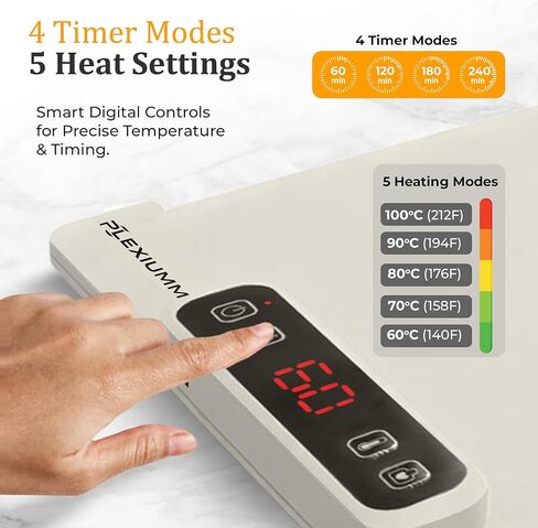 بساط تسخين الطعام - صينية تسخين الطعام الكهربائية (24 بوصة × 15 بوصة)، تسخين سريع لكامل السطح، قفل أمان للأطفال، سخان طعام محمول ومتعدد الاستخدامات لسطح الطاولة، مثالي للتجمعات والحفلات والاستخدام اليومي in Kuwait