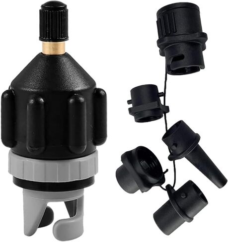 SUP Pump Adaptor Inflatable Boat Air Pump Air Valve Adapter Kit with 4 Air Valve Nozzles Paddleboard Air Nozzle Multifunctional Conversion Head in Kuwait