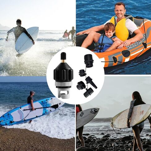 SUP Pump Adaptor Inflatable Boat Air Pump Air Valve Adapter Kit with 4 Air Valve Nozzles Paddleboard Air Nozzle Multifunctional Conversion Head in Kuwait