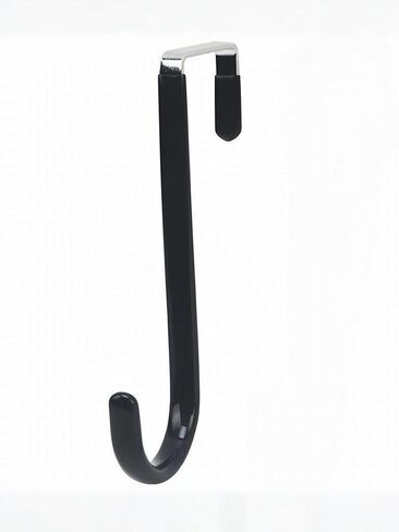 2 Pack Over The Door Hooks, Hangers Hooks with Rubber Prevent Scratches Heavy Duty Organizer for Living Room, Bathroom, Bedroom, Kitchen Hanging Clothes, Towels, Hats, Coats, Bags, Black in Saudi Arabia