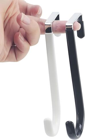 2 Pack Over The Door Hooks, Hangers Hooks with Rubber Prevent Scratches Heavy Duty Organizer for Living Room, Bathroom, Bedroom, Kitchen Hanging Clothes, Towels, Hats, Coats, Bags, Black in Saudi Arabia