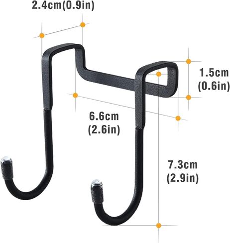 2pc Stainless Steel Double S-Hook – Over Cabinet/Door Hanger for Towels, Robes, Clothes, Kitchen & Bathroom Organization in Saudi Arabia