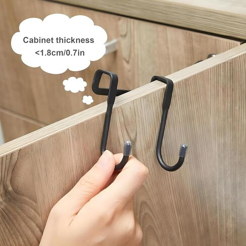 2pc Stainless Steel Double S-Hook – Over Cabinet/Door Hanger for Towels, Robes, Clothes, Kitchen & Bathroom Organization in Saudi Arabia