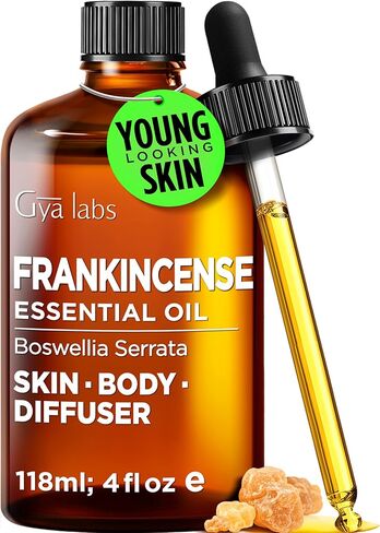 Gya Labs Frankincense Essential Oil for Skin - Huge 4 Fl Oz - 100% Pure Natural Boswellia Serrata, Frankincense Oil for Face, Scalp, Body Massage & Diffuser in Saudi Arabia