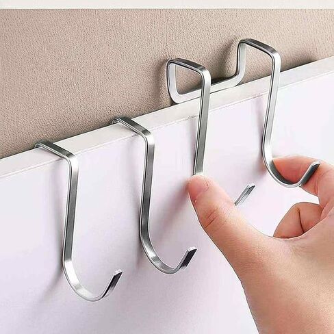 Cabinet Drawer Double Hook Stainless Steel Narrow Door Hooks Over Cabinet Door Hook for Kitchen Door,5Pcs in Saudi Arabia
