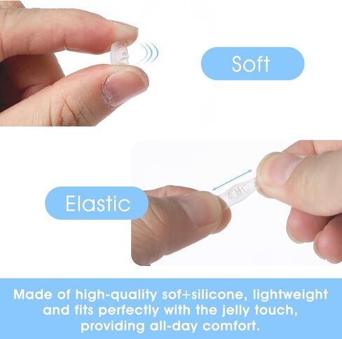10 Pairs Eyeglasses Nose Pads - Silicone Screw-in Ultra-Thin D-Shaped Pads, Anti-Slip Comfort Fit Nosepads for Optical Glasses & Sunglasses, Includes 3-in-1 Mini Screwdriver (Clear) in Saudi Arabia