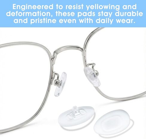 10 Pairs Eyeglasses Nose Pads - Silicone Screw-in Ultra-Thin D-Shaped Pads, Anti-Slip Comfort Fit Nosepads for Optical Glasses & Sunglasses, Includes 3-in-1 Mini Screwdriver (Clear) in Saudi Arabia