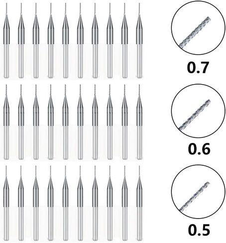 30 قطعة كربيد نهاية مطحنة النقش قاطعة المطحنة CNC بت التوجيه 1/8 "عرقوب PCB قاطعة المطحنة مجموعة 0.5/0.6/0.7 مللي متر CNC لقمة طحن الذرة راوتر بت in Kuwait
