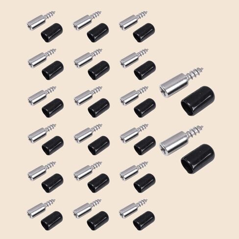 20PCS Self-Tapping Screw with Rubber Sleeve Integrated Fixing Screws Laminate Support Wardrobe Cabinet Glass (Black) in Saudi Arabia