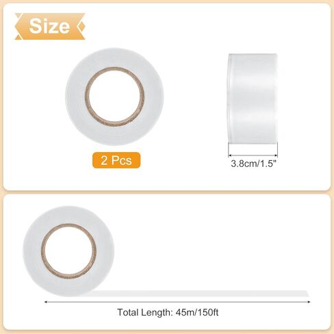 patikil 2pack شريط العلم الأبيض الفلورسنت، 1.5 "× 150 قدم غير لاصق الشريط النيون البلاستيكية بمناسبة شريط المسح لفة لوضع علامات على شجرة، علامات درب in Saudi Arabia