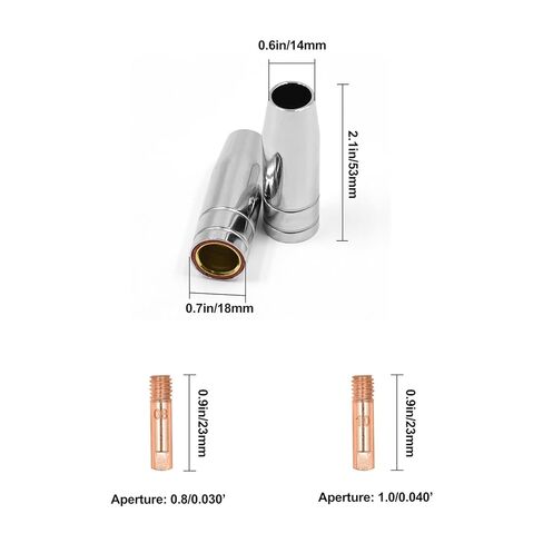 16 Welding Gun Accessories with 0.8 Mm 1. Conductive Nozzle Copper Welder Ceramic Fit for HZXVOGEN Nozzle in Saudi Arabia