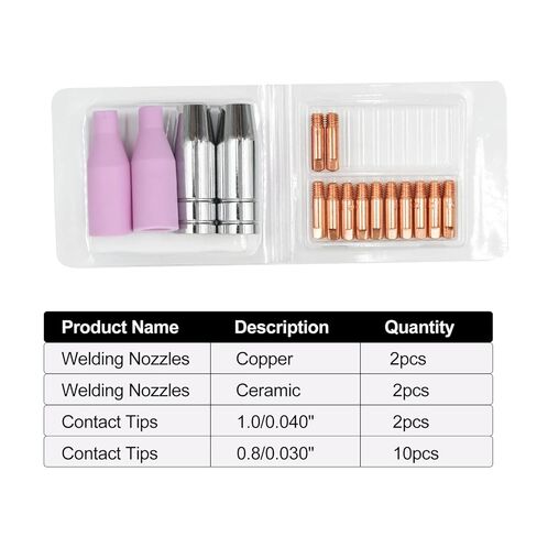16 Welding Gun Accessories with 0.8 Mm 1. Conductive Nozzle Copper Welder Ceramic Fit for HZXVOGEN Nozzle in Saudi Arabia