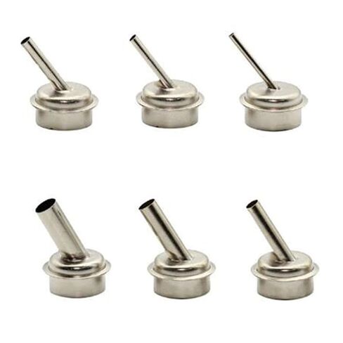 6Pcs 45 Degree Bent Curved Heat Nozzle 2.5/3/4/6/7/9mm Hot Air Nozzles Fit for Quick 861DW Soldering Station Welding Nozzle in Saudi Arabia