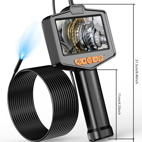 4.3" Handhold Endoscope Camera with 8Leds Light 1080P HD Borescope Tools Semi-Rigid Snake Car Inspection Camera IP67 Waterproof(10m,Dual Lens) in Saudi Arabia